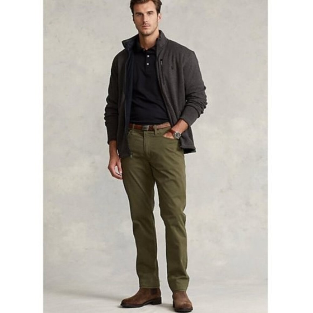 Polo Ralph Lauren 650 Men Jeans Size 40x27 Angler Green Straight Fit